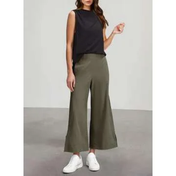 Dokotoo Women's High Waisted Stretchy Wide Leg Pants