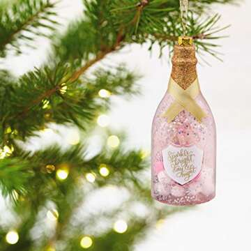 Hallmark Christmas Ornaments, Hallmark Signature Premium Champagne Bottle Glass Ornament