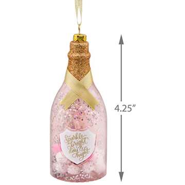 Hallmark Christmas Ornaments, Hallmark Signature Premium Champagne Bottle Glass Ornament