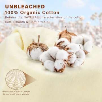 Unbleached Organic Cotton Wool Flannel for Castor Oil Pack: Dye-Free Magazine, Reusable & Ultra-Abso...