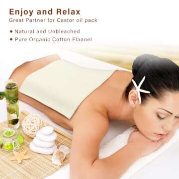 Unbleached Organic Cotton Wool Flannel for Castor Oil Pack: Dye-Free Magazine, Reusable & Ultra-Absorbent, Soothing Heat Therapy for Abdomen, Joints, and Targeted Areas, 12 x 27 inches