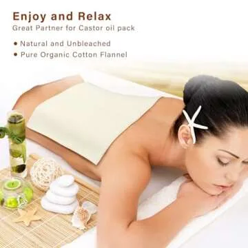 Unbleached Organic Cotton Wool Flannel for Castor Oil Pack: Dye-Free Magazine, Reusable & Ultra-Absorbent, Soothing Heat Therapy for Abdomen, Joints, and Targeted Areas, 12 x 27 inches