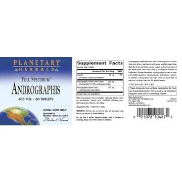 Planetary Herbals Full Spectrum Andrographis 400mg - 60 Tablets