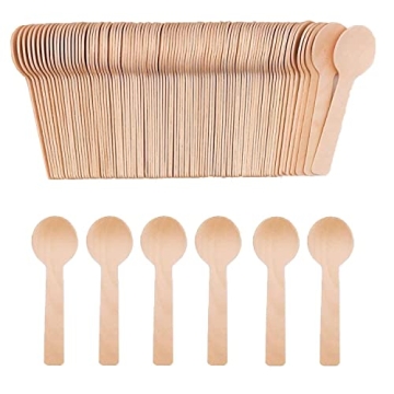 200pcs Eco-Friendly Wooden Spoons - Perfect for Desserts and Parties