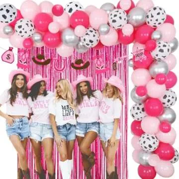 Western Cowgirl Party Decorations YEEHAW Bachelorette Balloon Garland Kit Nashville Bachelorette Par...
