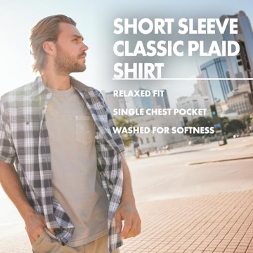 Wrangler Authentics Men's Classic Plaid Short Sleeve Shirt