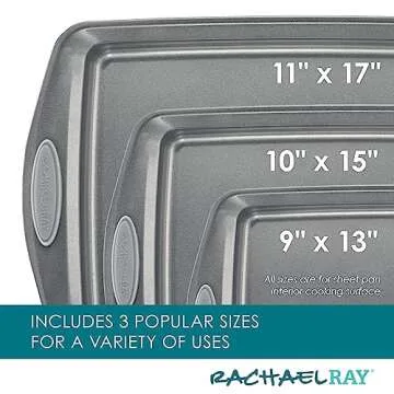 Rachael Ray Nonstick Bakeware Set with Grips - 3 Piece