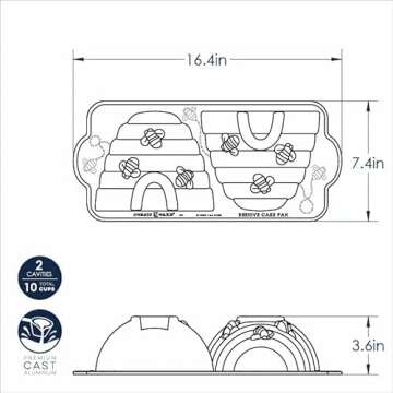 Nordic Ware Beehive Cake Pan, 10 Cup, Toffee