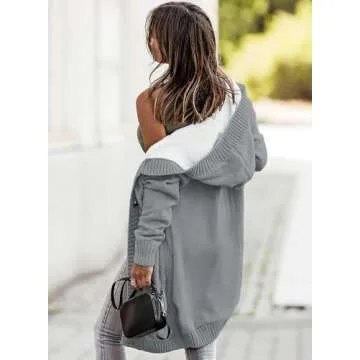 Stylish Cozy Sidefeel Women’s Hooded Cardigan for Winter