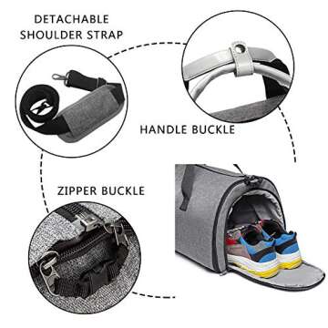 Q-smile Foldable Garment Bag Carry on Duffel Bag Travel Bag for Men & Momen Flight Suit Travel Bag