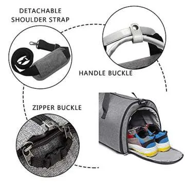 Q-smile Foldable Garment Bag Carry on Duffel Bag Travel Bag for Men & Momen Flight Suit Travel Bag