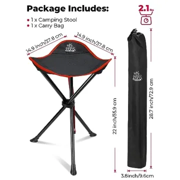 DEERFAMY Portable Camping Stool Supports 225lbs Light and Sturdy