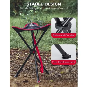 DEERFAMY Portable Camping Stool Supports 225lbs Light and Sturdy