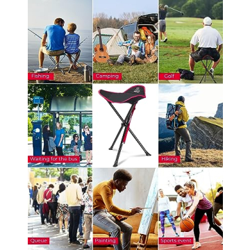 DEERFAMY Portable Camping Stool Supports 225lbs Light and Sturdy