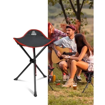 DEERFAMY Portable Camping Stool Supports 225lbs Light and Sturdy