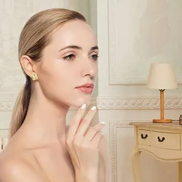 Letter Earrings - French Style Letter Earrings, Stylish and Elegant Titanium Steel Earrings, Luxury Letter Earrings, Suitable for Birthday, Christmas, Valentine's Day Gifts (orange)