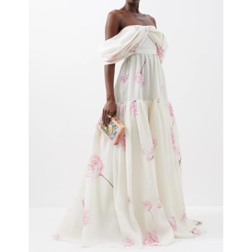 Maxi White Off Shoulder Lace Dress Ruffle Hem Tiered Dress Elegant Dress for Wedding Guest Tulle Smocked Dress Chic Women Birthday Dress