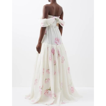 Maxi White Off Shoulder Lace Dress Ruffle Hem Tiered Dress Elegant Dress for Wedding Guest Tulle Smocked Dress Chic Women Birthday Dress