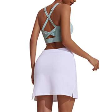 Ekouaer Women Golf Skirt Quick-Dry Stylish Athletic Wear