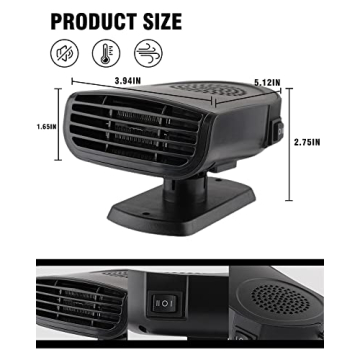 Portable Car Heater for SUVs and Jeeps - 12V Plug-In