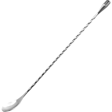 Hiware LZS13B 12 Inches Stainless Steel Mixing Spoon, Spiral Pattern Bar Cocktail Shaker Spoon