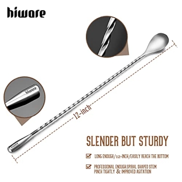 Hiware 12 Inch Stainless Steel Mixing Spoon for Cocktails