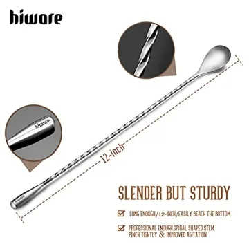 Hiware 12 Inch Stainless Steel Mixing Spoon for Cocktails