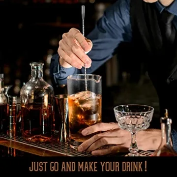 Hiware 12 Inch Stainless Steel Mixing Spoon for Cocktails