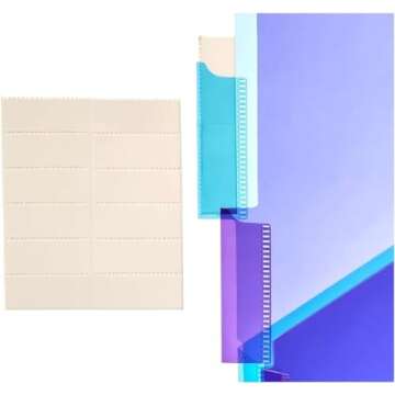 Amazon Basics Tab Dividers for 3 Ring Binder, Two Pocket, Letter Size, Assorted Colors, 3 Count