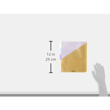Amazon Basics Tab Dividers for 3 Ring Binder, Two Pocket, Letter Size, Assorted Colors, 3 Count
