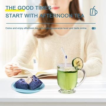 DUMING-IN Colorful Flower Glass Straws - Eco-Friendly & Durable