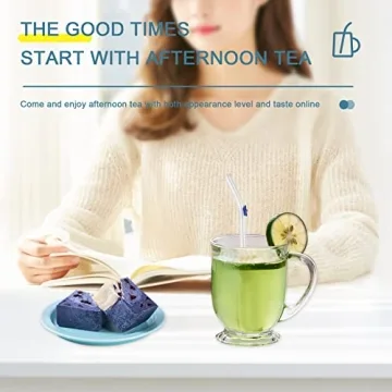 DUMING-IN Colorful Flower Glass Straws - Eco-Friendly & Durable