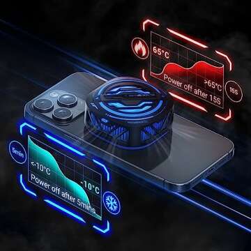 Black Shark Magnetic Cell Phone Cooler, RGB Phone Cooling Fan Portable Lightweight Mobile Phone Cooling Fan, Phone Radiator with Larger Cooling Area for Phone/Tablet/IPad (Black)