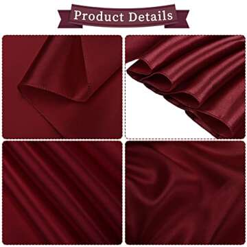 fani 60 PCS Burgundy Satin Chair Sashes Bows Universal Chair Cover for Wedding Reception Restaurant ...