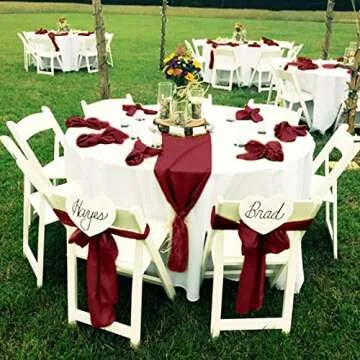Elegant Burgundy Satin Chair Sashes for All Events