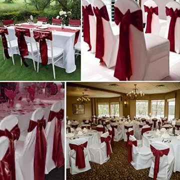 Elegant Burgundy Satin Chair Sashes for All Events