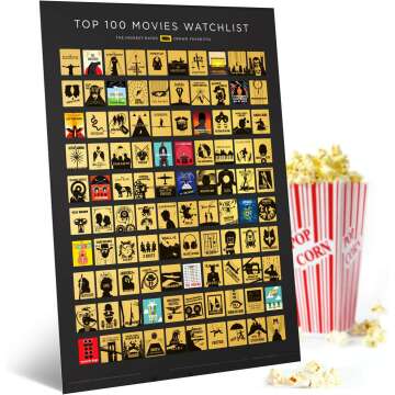 Official IMDb Top 100 Movies Scratch Off Poster - Perfect Gift for Film Lovers
