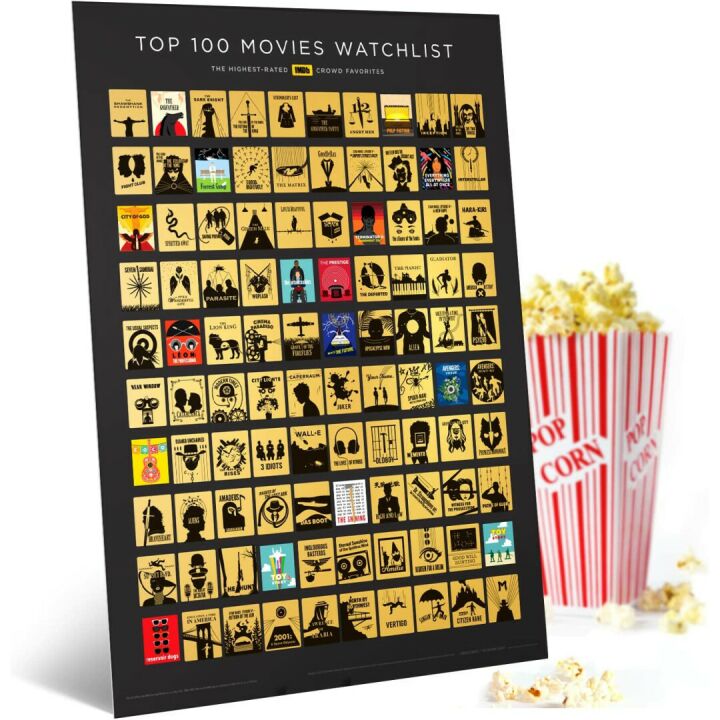 IMDb Top 100 Movies Scratch Off Poster