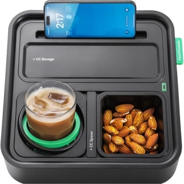 CouchConsole Original Tray - Drinks & Snacks Sofa Caddy with Armrest, Table with Phone Stand- TV Rem...