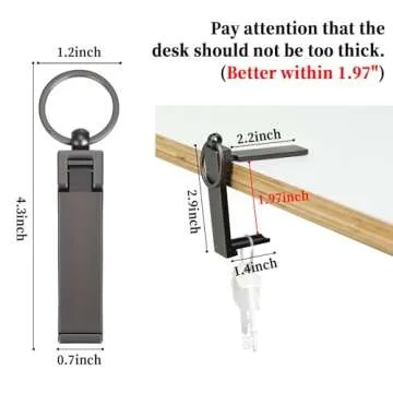 BULFULL Purse Hook for Table, Instant Bag Purse Hook Hanger Holder for Table Desk Folding Handbag Table Hook Hanger for Women Mobile Phone Stand Holder (Black)