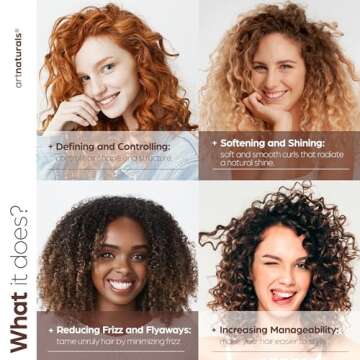 Artnaturals Curl Defining Cream-Moisturizer & Enhancer w/Almond, Jojoba & Argan Oil & Natural Frizz Control - for Wavy & Curly Hair Products - Sulfate Free - 12 Oz for Women and Men