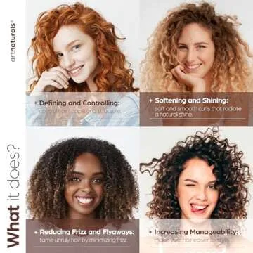 Artnaturals Curl Defining Cream-Moisturizer & Enhancer w/Almond, Jojoba & Argan Oil & Natural Frizz Control - for Wavy & Curly Hair Products - Sulfate Free - 12 Oz for Women and Men