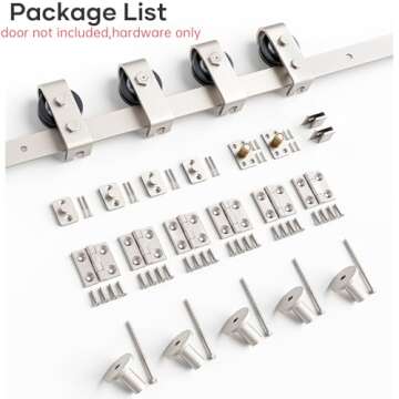 EaseLife 60"Brushed Nickel Bi-folding Sliding Barn Door Hardware Track Kit for 4 Closet Door,Top Mount,Heavy Duty,Slide Smoothly Quietly,Easy Install,No Door (Track Length 64"for Four 15" Wide Door)