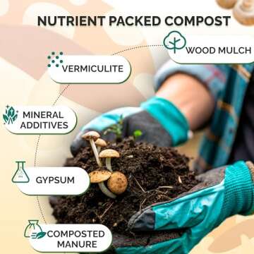 MycoHaus Compost for Mushroom Growing | Sterilized Substrate for Mushrooms | Mushroom Soil Organic | Home Cultivation Supplies | 10 Pound (1 Pack)