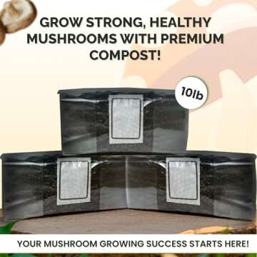 MycoHaus Compost for Mushroom Growing | Sterilized Substrate for Mushrooms | Mushroom Soil Organic | Home Cultivation Supplies | 10 Pound (1 Pack)