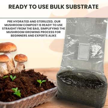 MycoHaus Compost for Mushroom Growing | Sterilized Substrate for Mushrooms | Mushroom Soil Organic | Home Cultivation Supplies | 10 Pound (1 Pack)