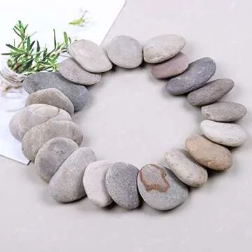 20 pcs 2-3 inch Natural Rocks for Painting Crafts – Perfect for Kindness Rocks & Creative Projects