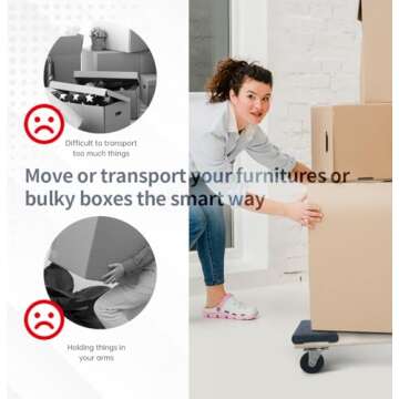 MaxWorks 50857 1320 lbs. Capacity 18 in. x 30 in. Hardwood Furniture Moving Dolly KD Version, Two Pack