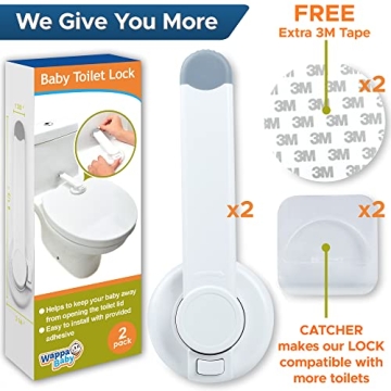 Wappa Baby Toilet Lock 2-Pack Easy Install Safety Device