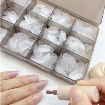 KeepLove 900pcs Short Almond Nail Tips for Nail Art